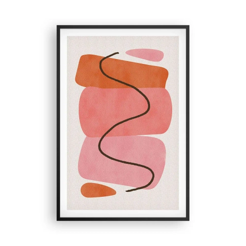 Poster in black frame - Gentle Movement of forms - 61x91 cm