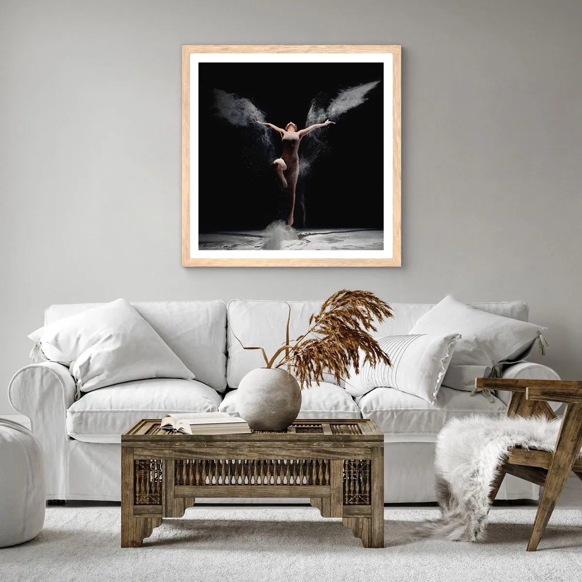 Poster in light oak frame - Elves Exist - 40x40 cm