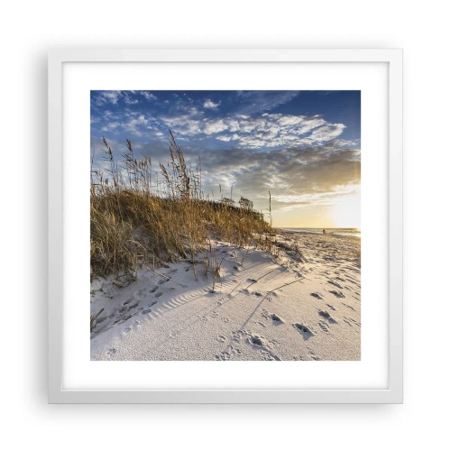 Poster in white frmae - Invitation to a Walk - 40x40 cm