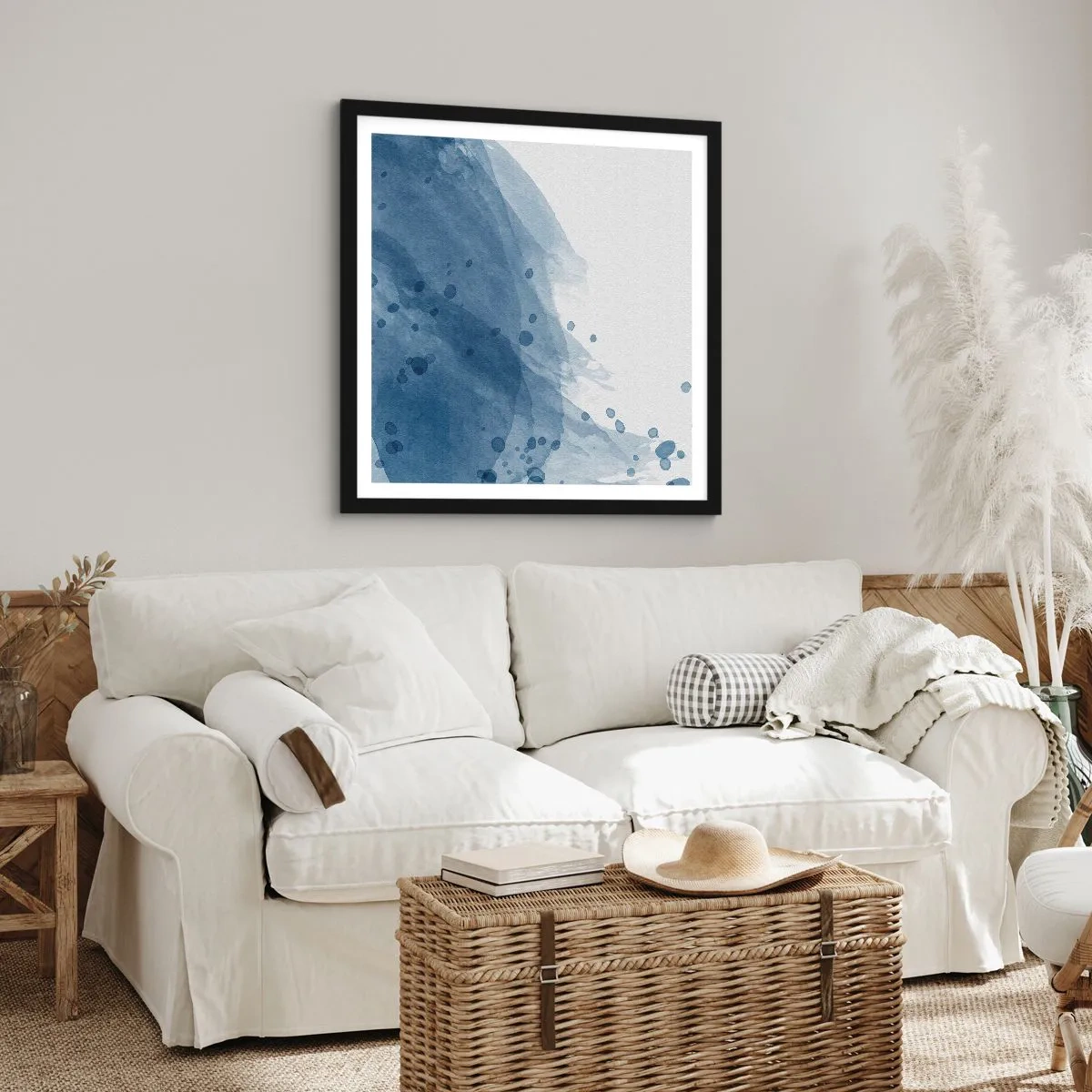 Poster in black frame - Blue Tulle - 50x50 cm