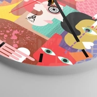 Clock face with lines