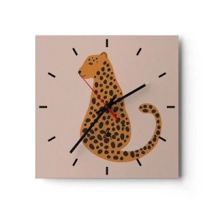 Wall clock - Clock on glass - Leopard Print Is Fashionable - 30x30 cm
