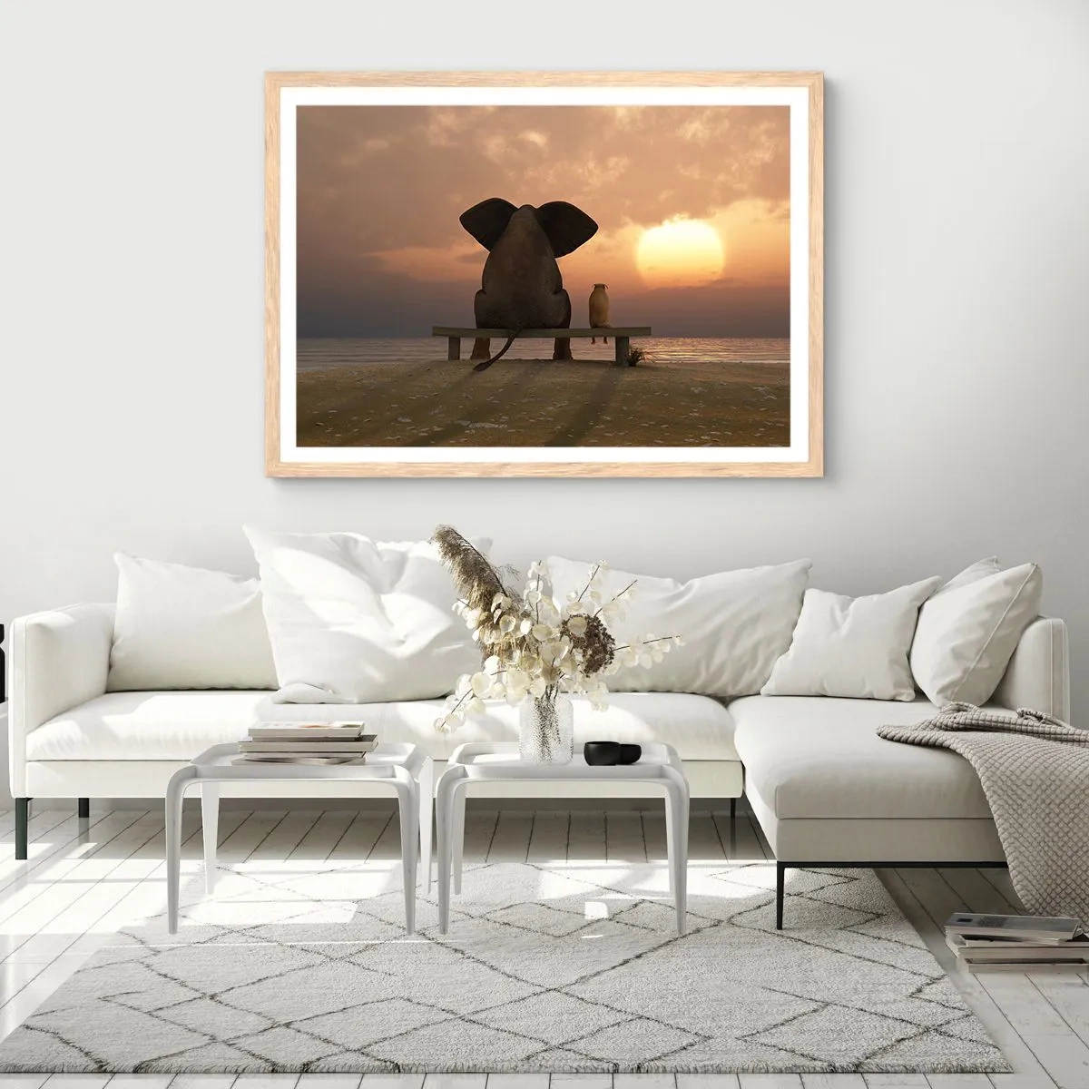 Poster in light oak frame - It Feels Good to Be Quiet Together - 50x40 cm