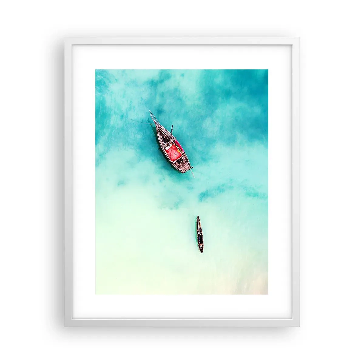 Poster in white frmae - On the Beaches of Zanzibar, When the Tide Is High - 40x50 cm