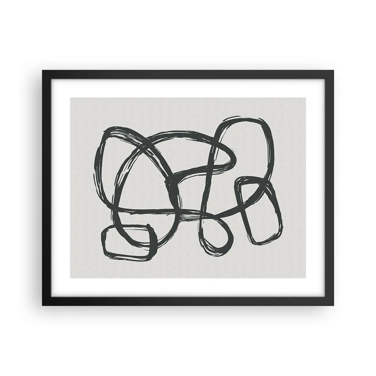 Poster in black frame - Abstract in Loops - 50x40 cm