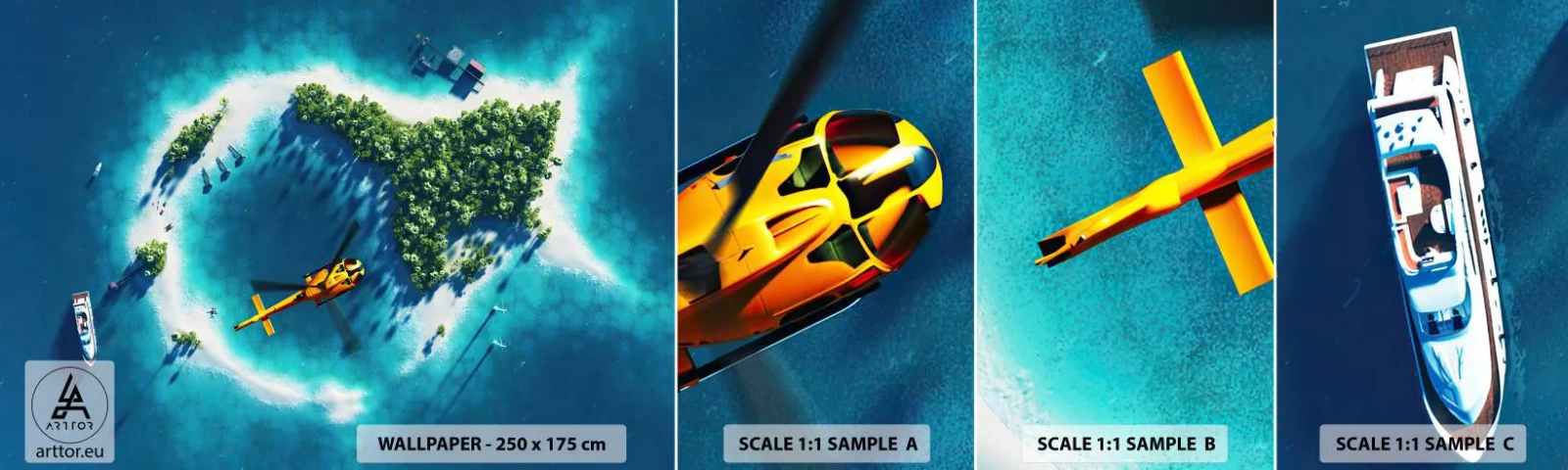 Photo Wallpaper Sample Standard Eco - Get Yourself an Island - Landscape, Island, Beach - 100x30 cm