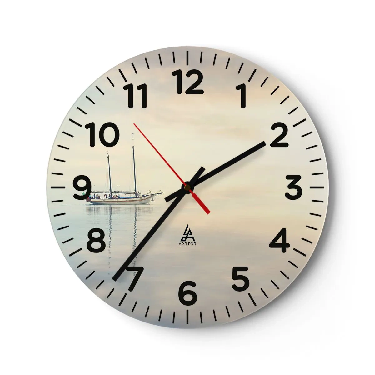 Wall clock - Clock on glass - In the Sea of Silence - 40x40 cm