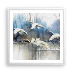 Poster in white frmae - Like in a Fairy Tale about Wild Swans - 50x50 cm