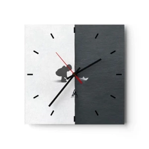 Wall clock - Clock on glass - Big Voyage - 40x40 cm