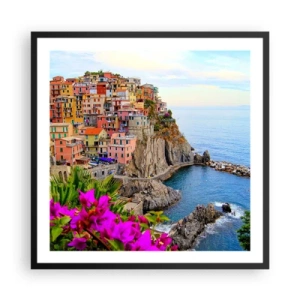 Poster in black frame - Laughing City - 60x60 cm