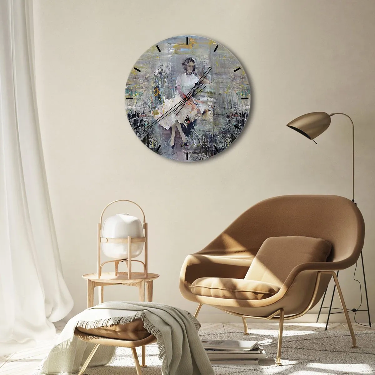 Wall clock - Clock on glass - Classical and Modern - 40x40 cm
