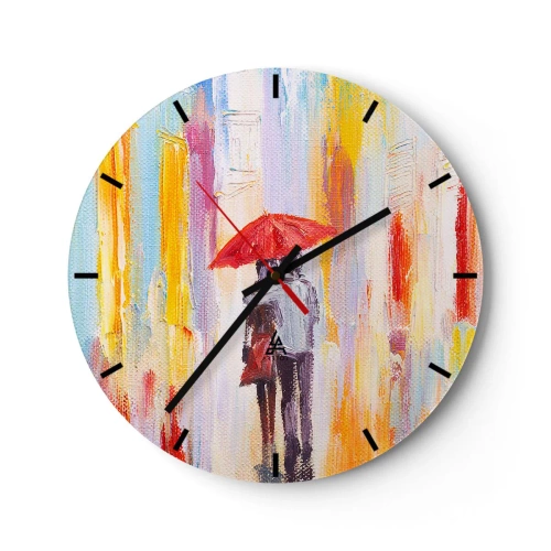 Wall clock - Clock on glass - Let It rain - 40x40 cm