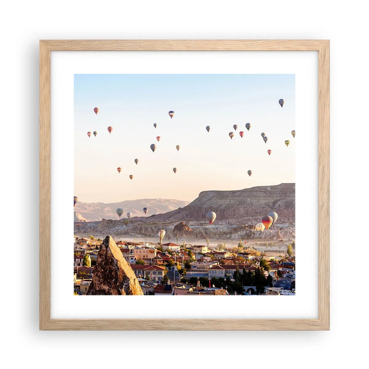 Poster in light oak frame - Like Ships in the Sky - 40x40 cm