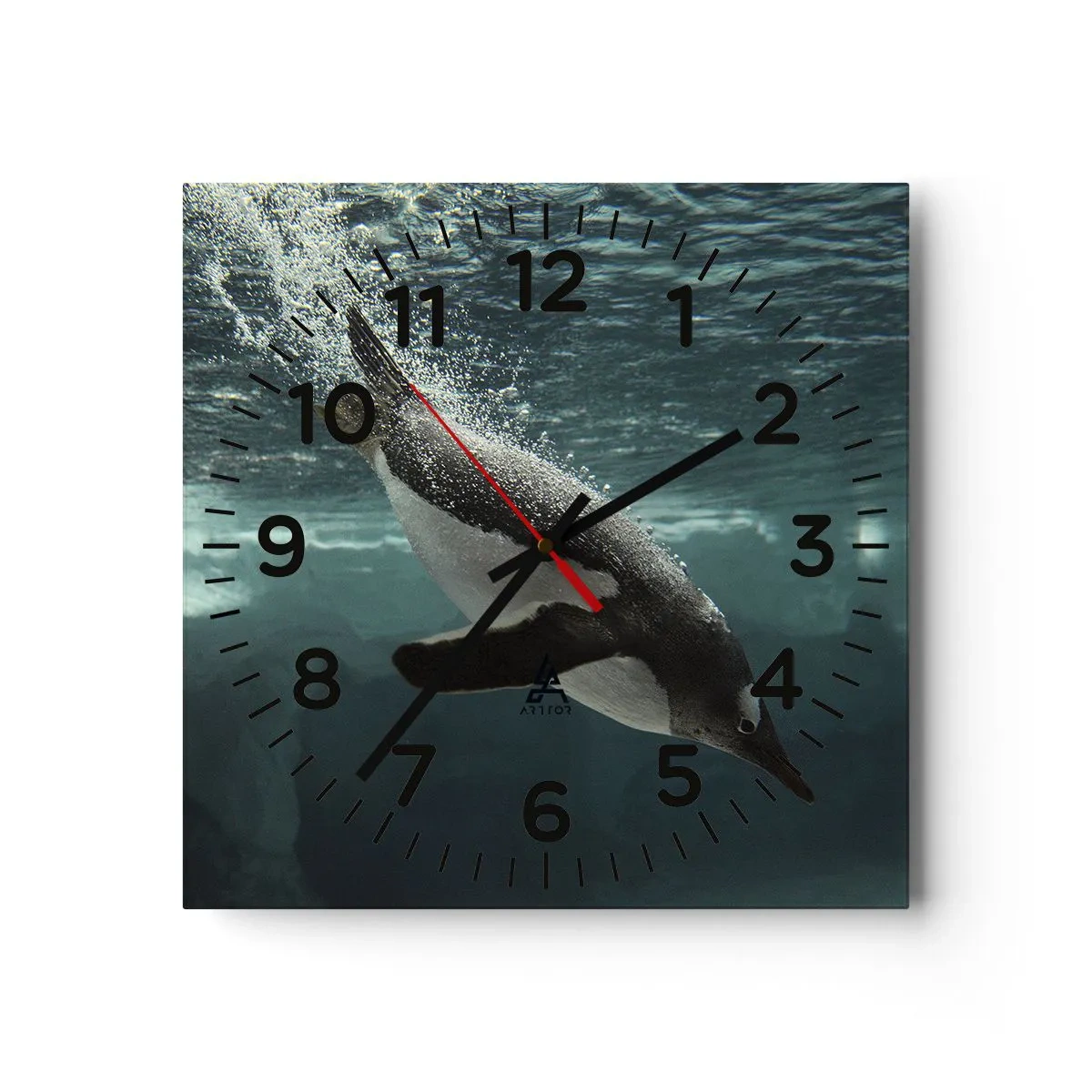 Wall clock - Clock on glass - Welcome to My World - 40x40 cm