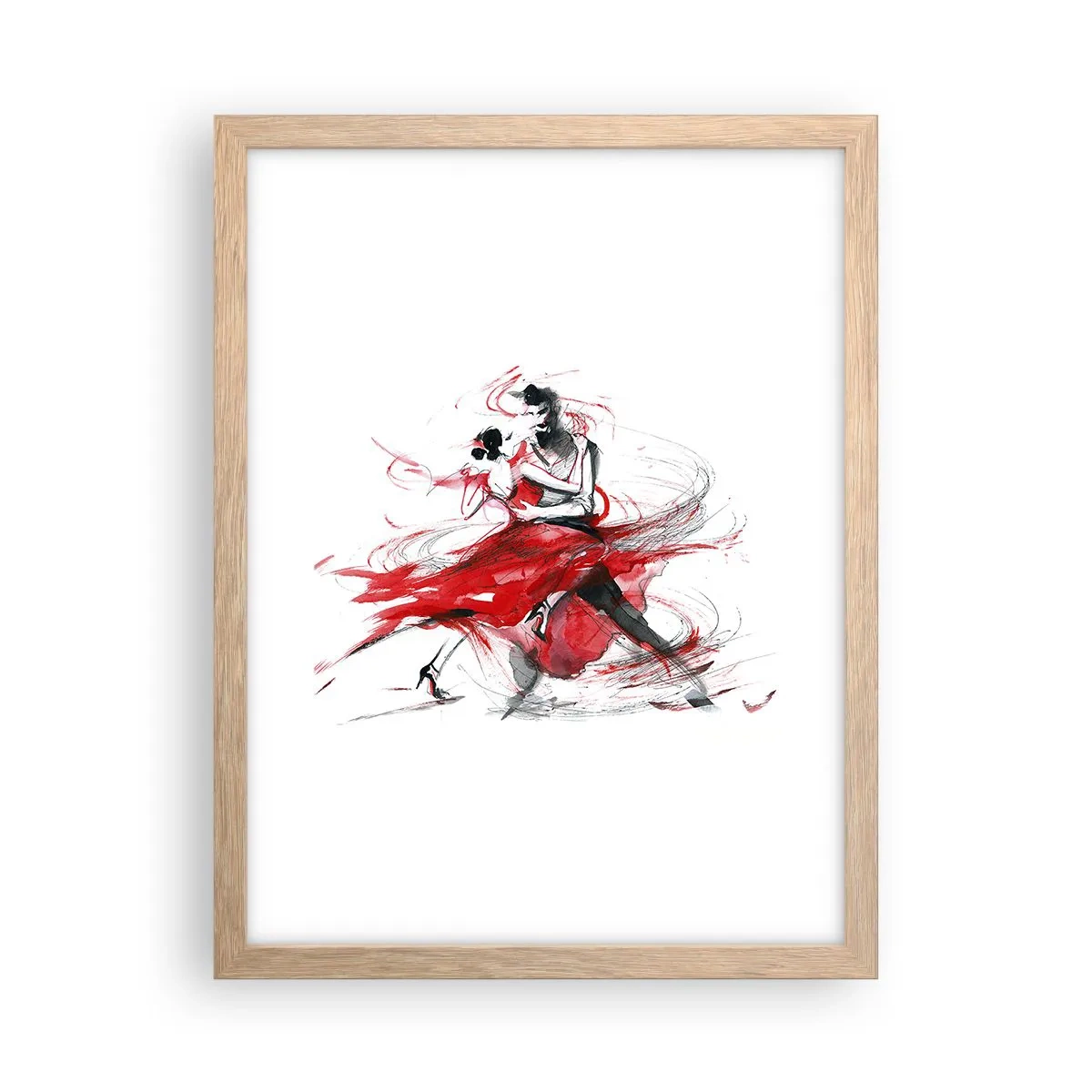 Poster in light oak frame - Tango - Rhythm of Passion - 30x40 cm