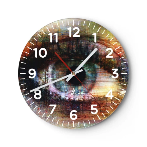 Wall clock - Clock on glass - You Can See Inside the Soul - 30x30 cm