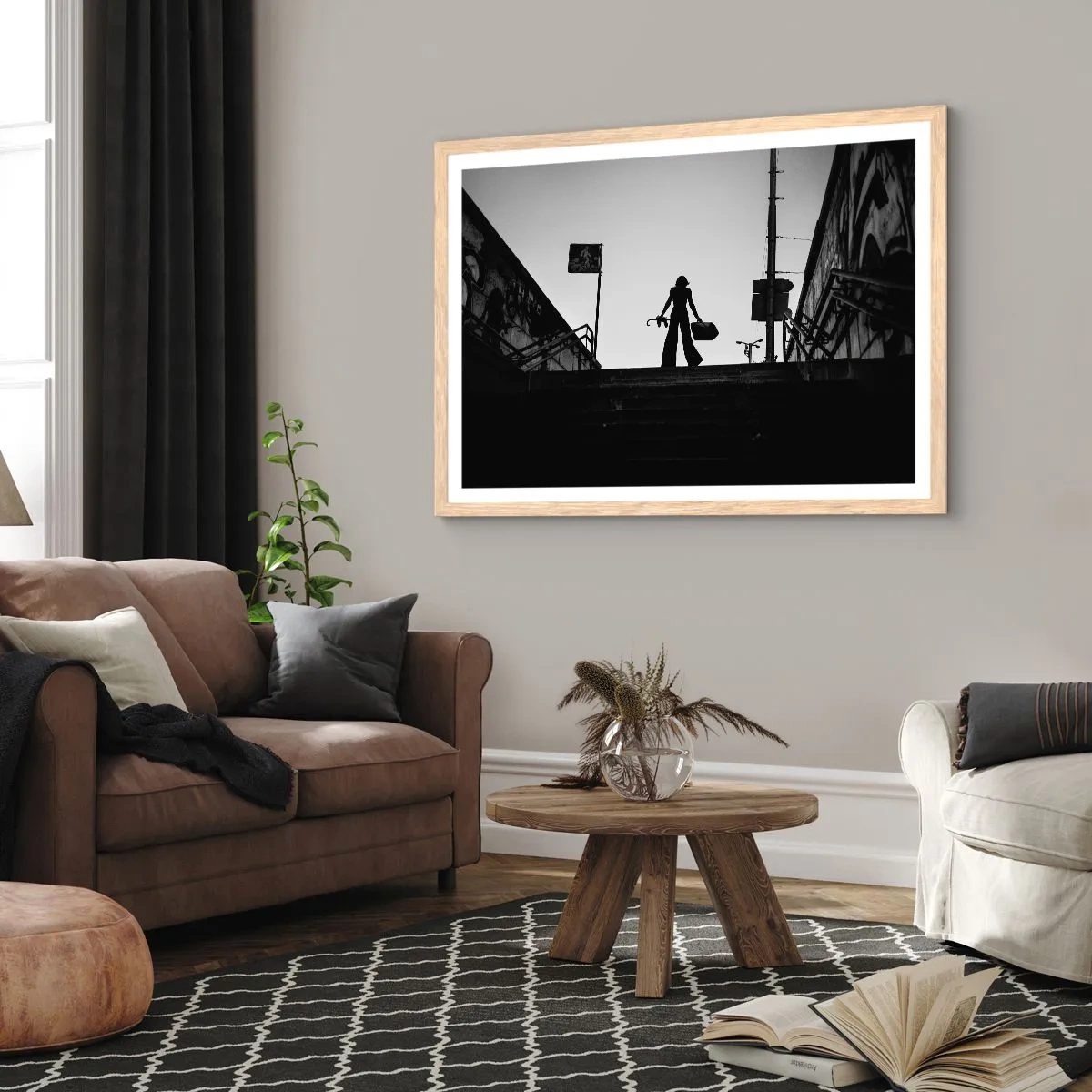 Poster in light oak frame - City Wander - 70x50 cm