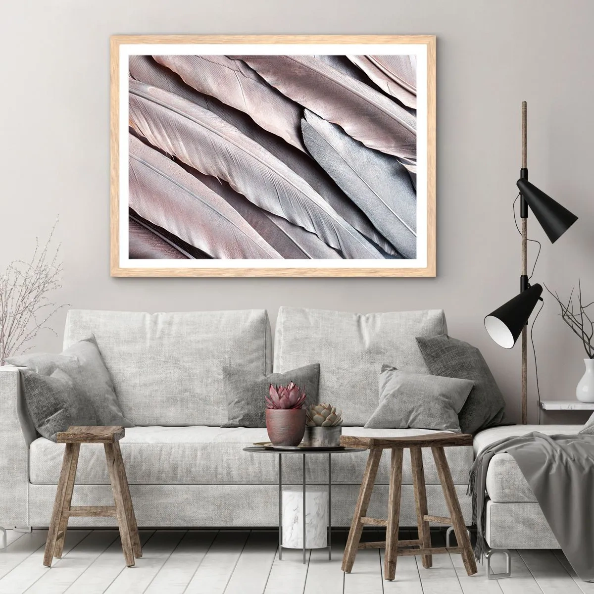 Poster in light oak frame - In Pink Silverness - 70x50 cm