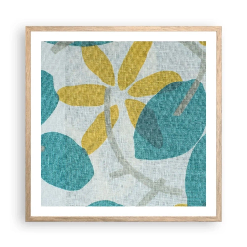 Poster in light oak frame - Among Azure Leaves - 60x60 cm