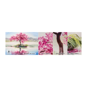 Photo Wallpaper Sample Premium Sand - Spring Holiday - Piece, Tree, Landscape - 100x30 cm