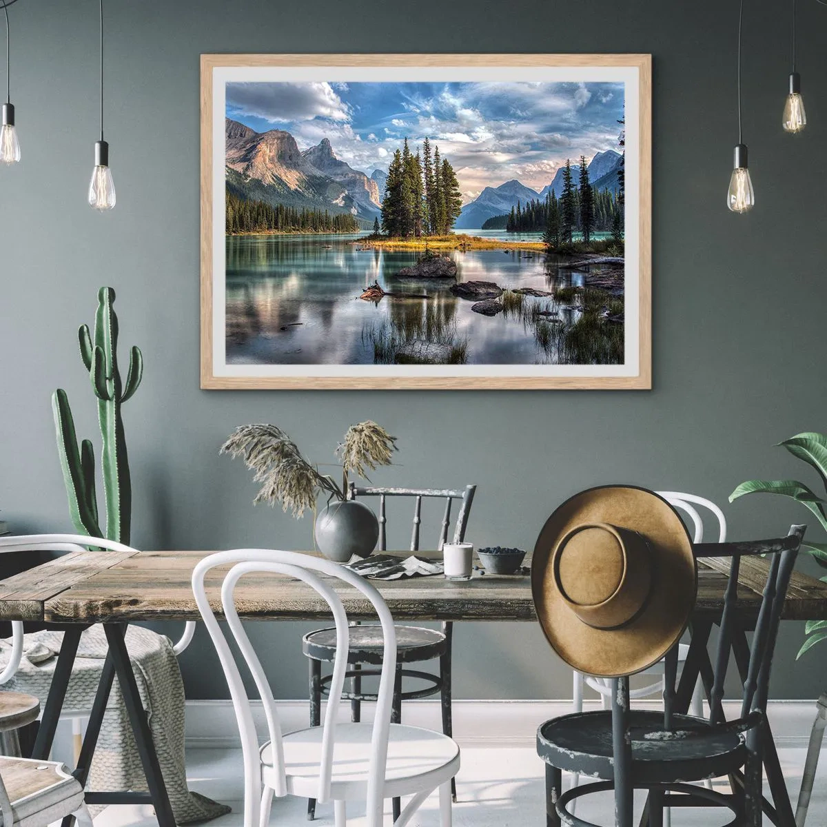 Poster in light oak frame - By Big and Clear Waters - 70x50 cm