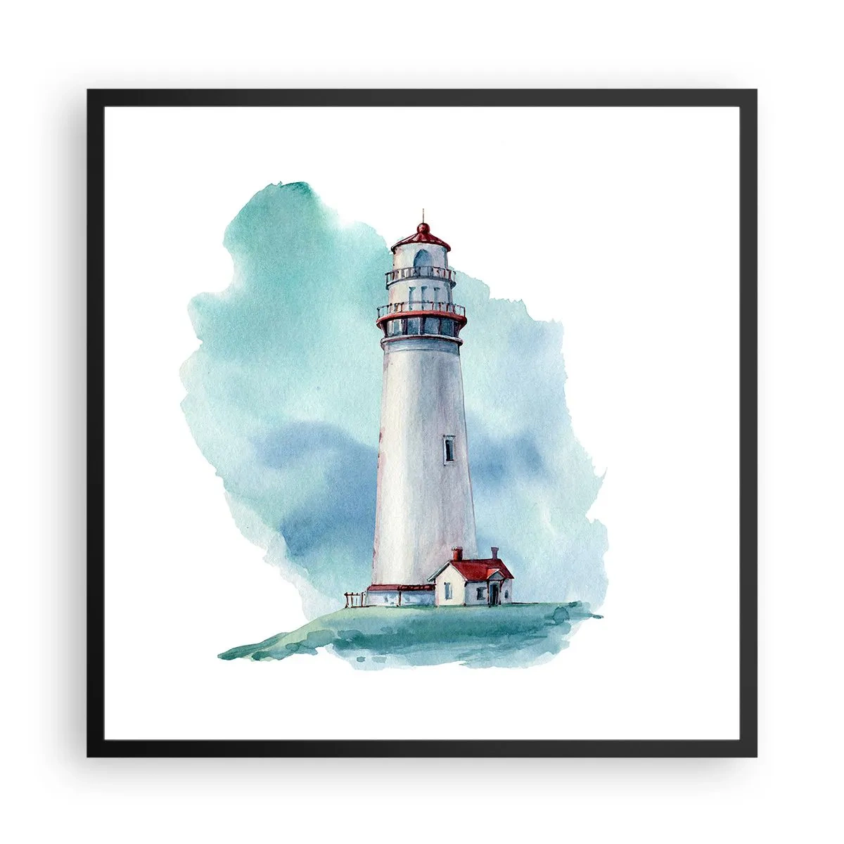 Poster in black frame - Gentle Sister of Blue - 60x60 cm