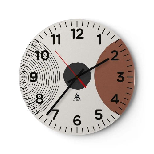 Wall clock - Clock on glass - In the Centre of Attention - 40x40 cm