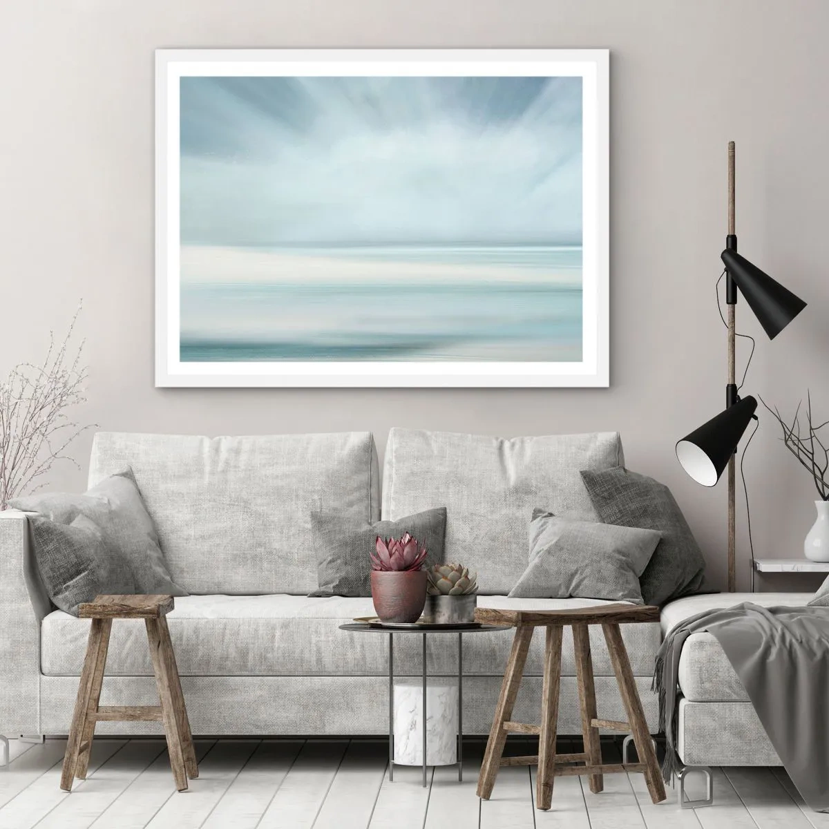 Poster in white frmae - Calm up to the Horizon - 40x30 cm