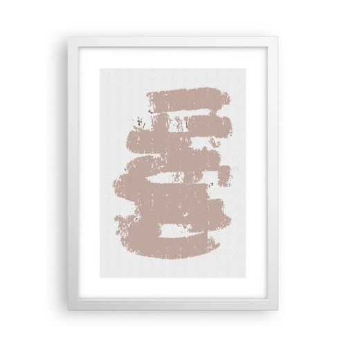 Poster in white frmae - Abstract in Delicate Pink - 30x40 cm