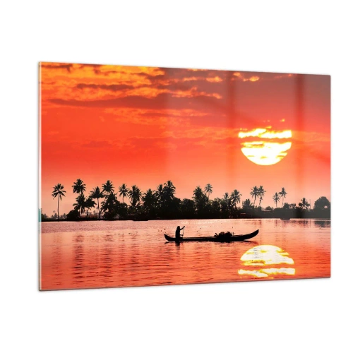 Glass picture - Peace of the Tropics at Sunset - 120x80 cm