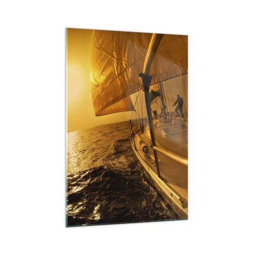 Glass picture - Golden Evening after a Colourful Day - 70x100 cm