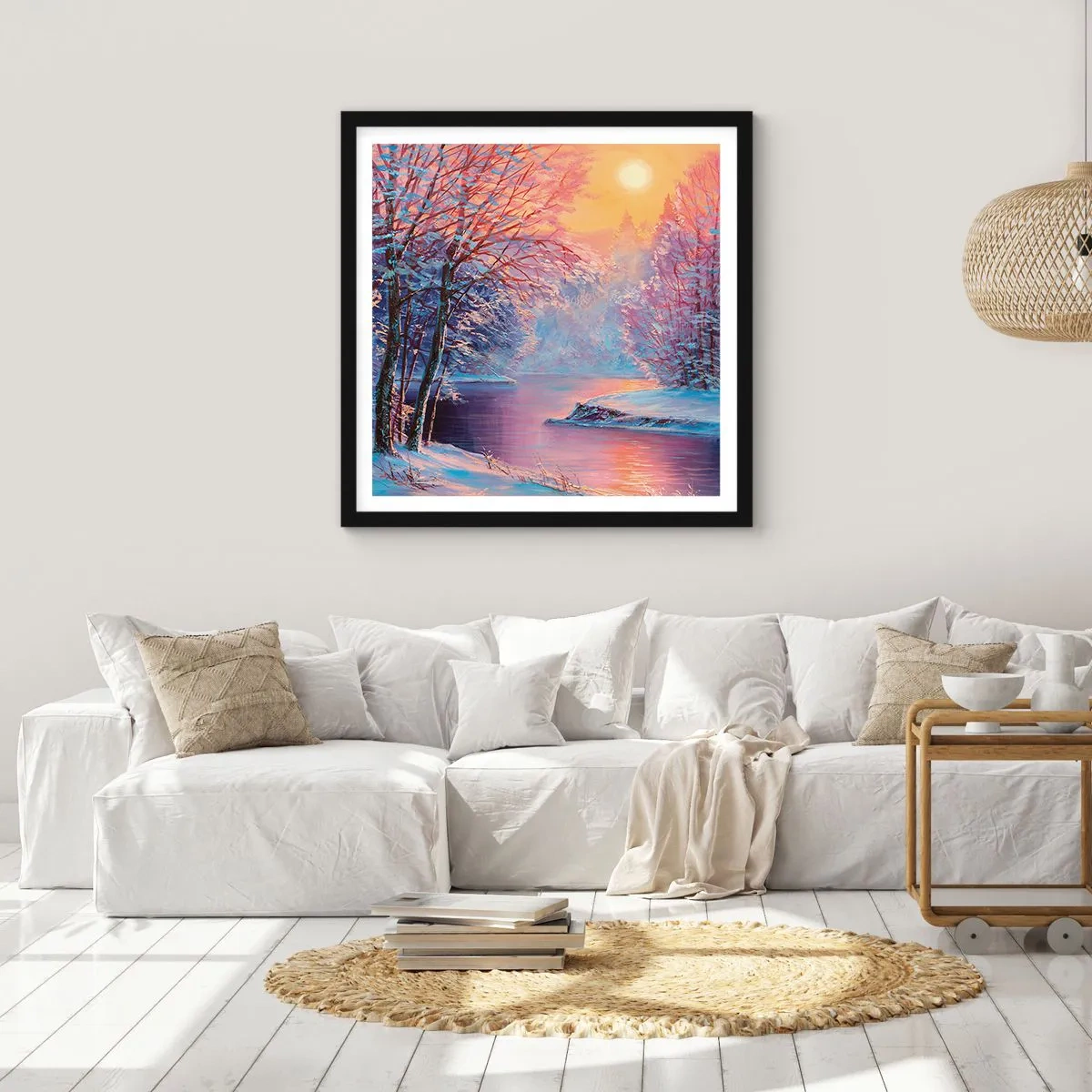 Poster in black frame - Colours of Winter - 60x60 cm