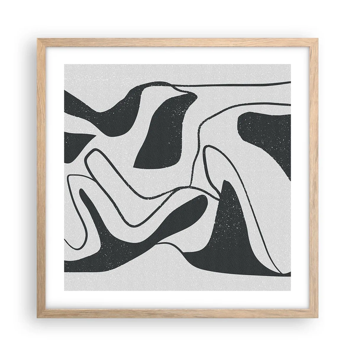 Poster in light oak frame - Abstract Fun in a Maze - 50x50 cm