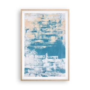 Poster in light oak frame - Through an Icicle - 61x91 cm