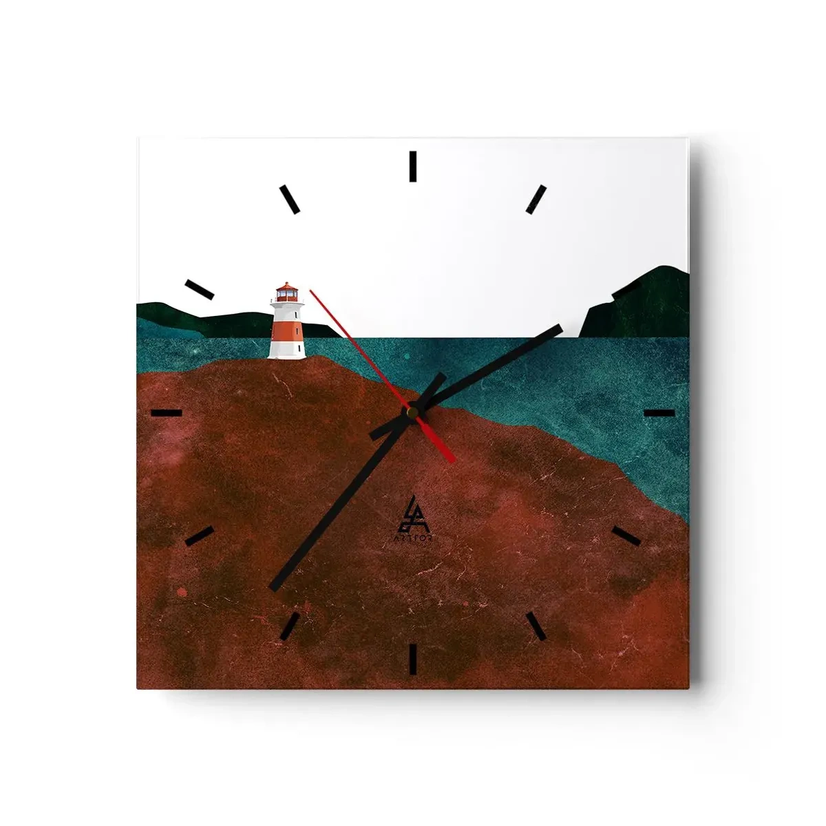 Wall clock - Clock on glass - Gazing at the Sea - 40x40 cm