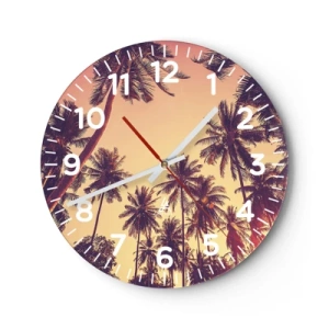 Wall clock - Clock on glass - Tropical Variation - 30x30 cm