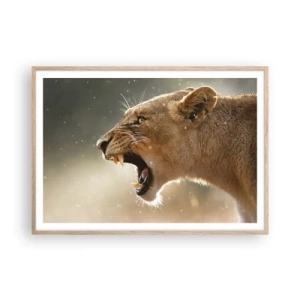 Poster in light oak frame - Try Not to Listen - 100x70 cm