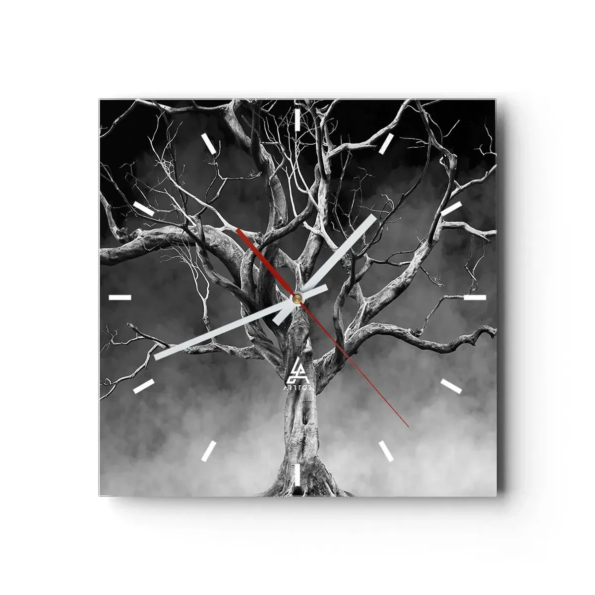 Wall clock - Clock on glass - Primordial and Sacred - 30x30 cm