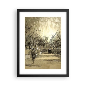 Poster in black frame - Moment Stopped with a Feather - 30x40 cm