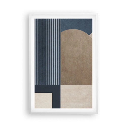 Poster in white frmae - Composition of Simplicity and Curvature - 61x91 cm