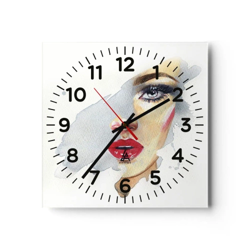 Wall clock - Clock on glass - Reflection in a Waterdrop - 30x30 cm