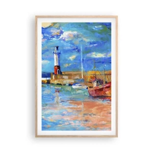 Poster in light oak frame - Afternoon in a Rainbow Bay - 61x91 cm