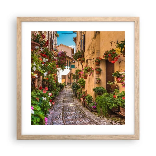 Poster in light oak frame - Italian Back Street - 40x40 cm