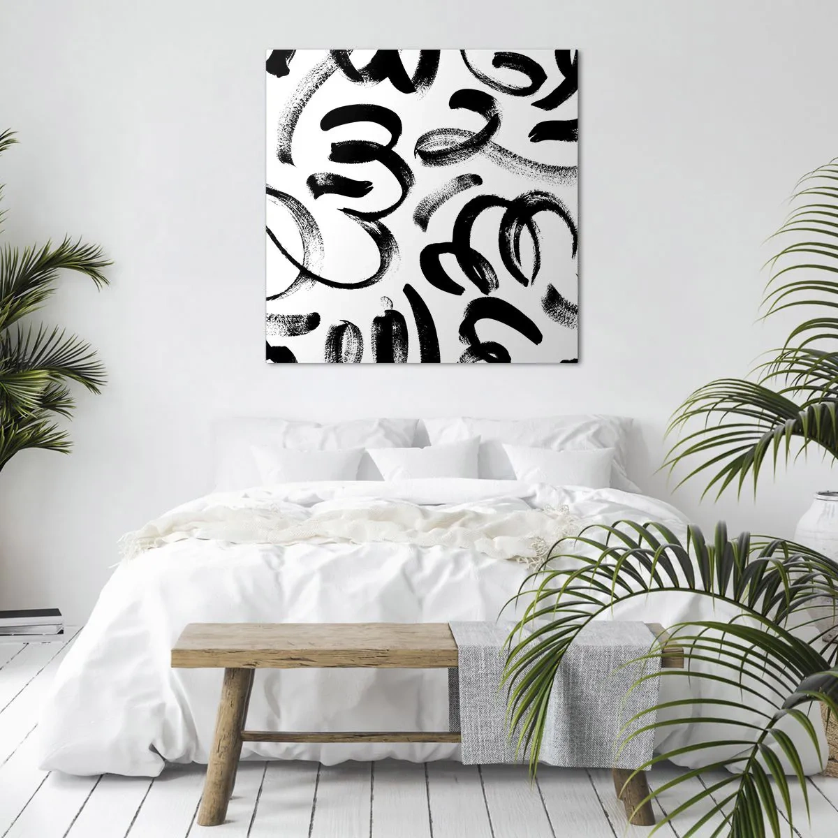 Canvas picture - Black on White - 50x50 cm