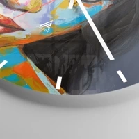 Clock face with lines