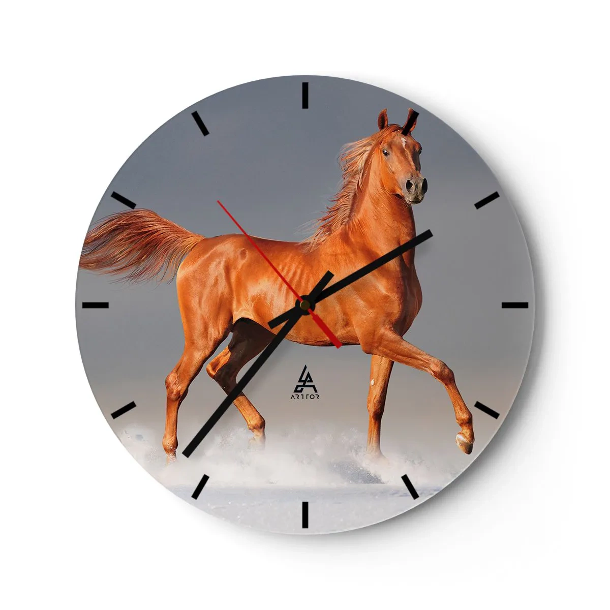 Wall clock - Clock on glass - Dancing Grace - 40x40 cm