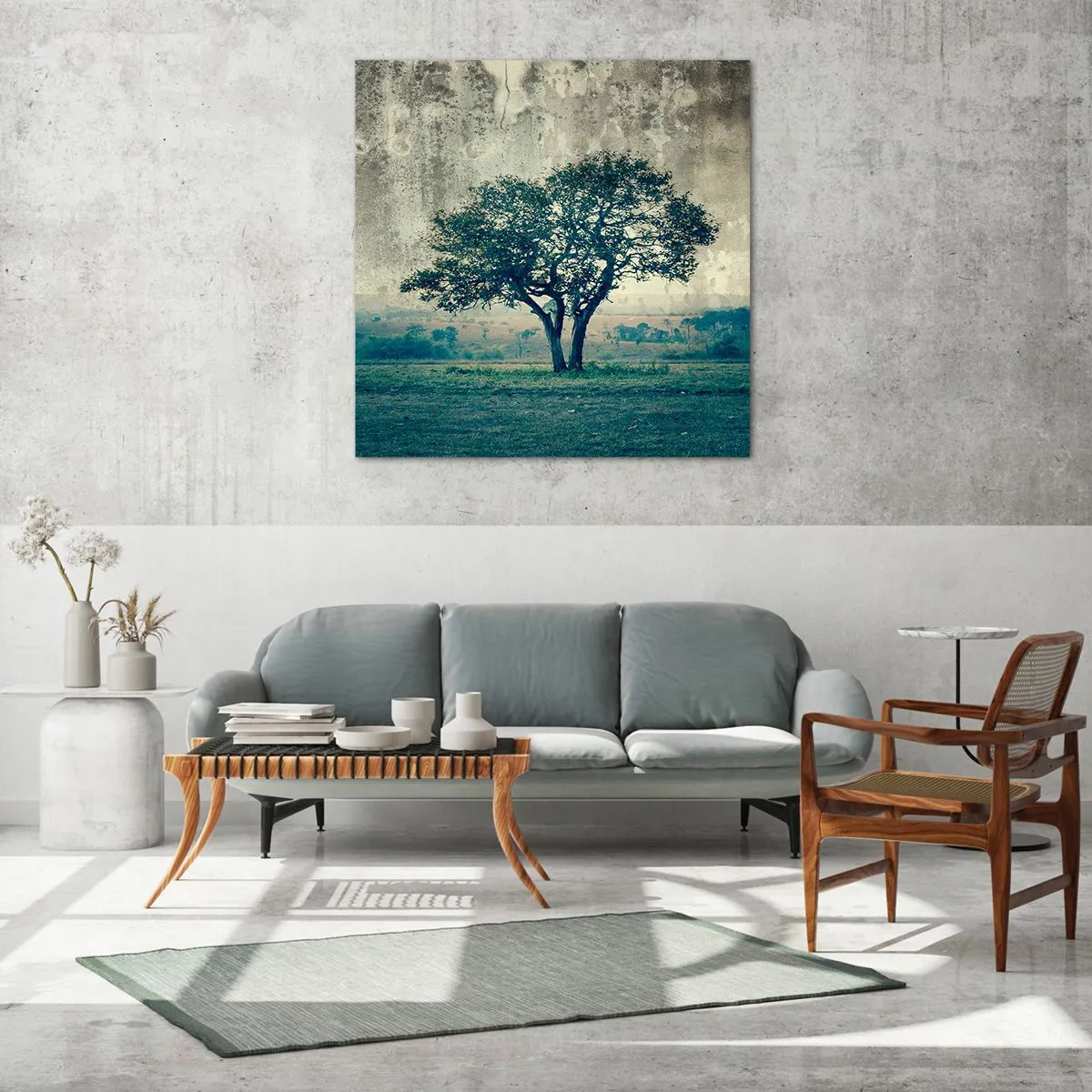 Glass picture - Apple Tree in Blue? - 60x60 cm