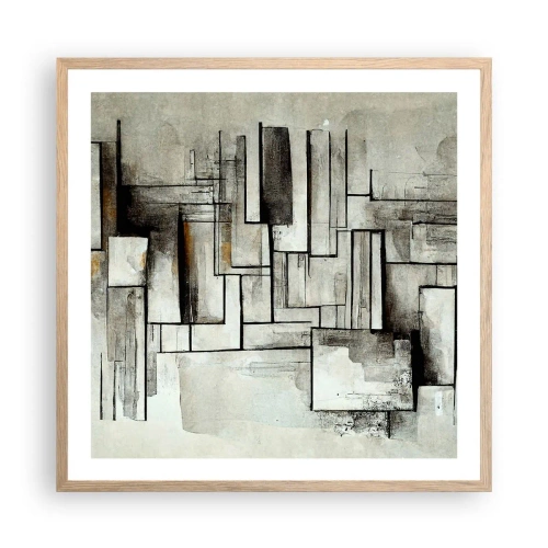 Poster in light oak frame - Power of Simplicity - 60x60 cm