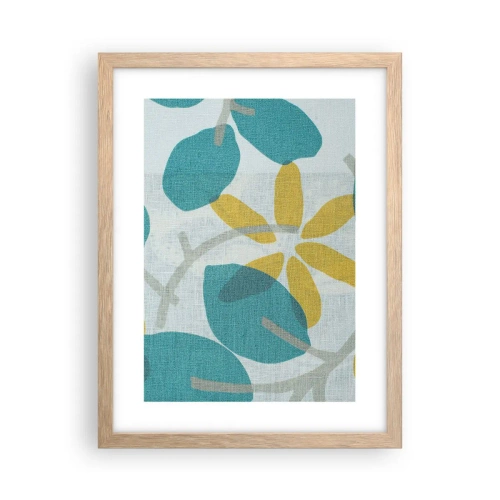 Poster in light oak frame - Among Azure Leaves - 30x40 cm