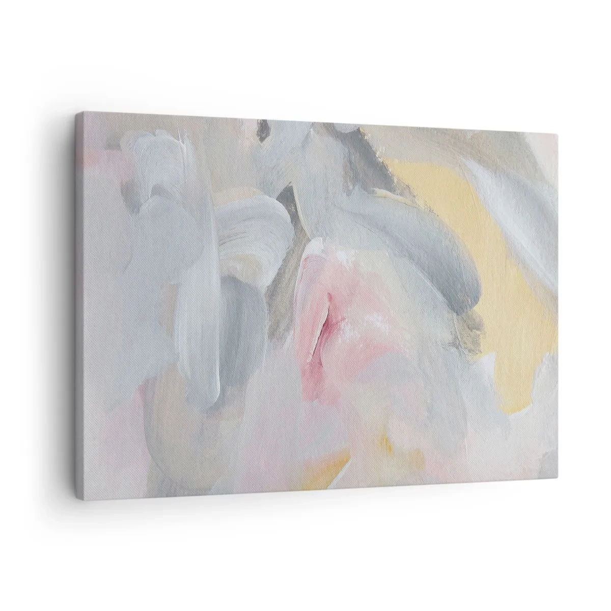 Canvas picture - Abstract pastel strokes in shades of pink and gray. - 70x50cm - In a Pastel World - Modern wall decoration for the living room and bedroom ARTTOR
